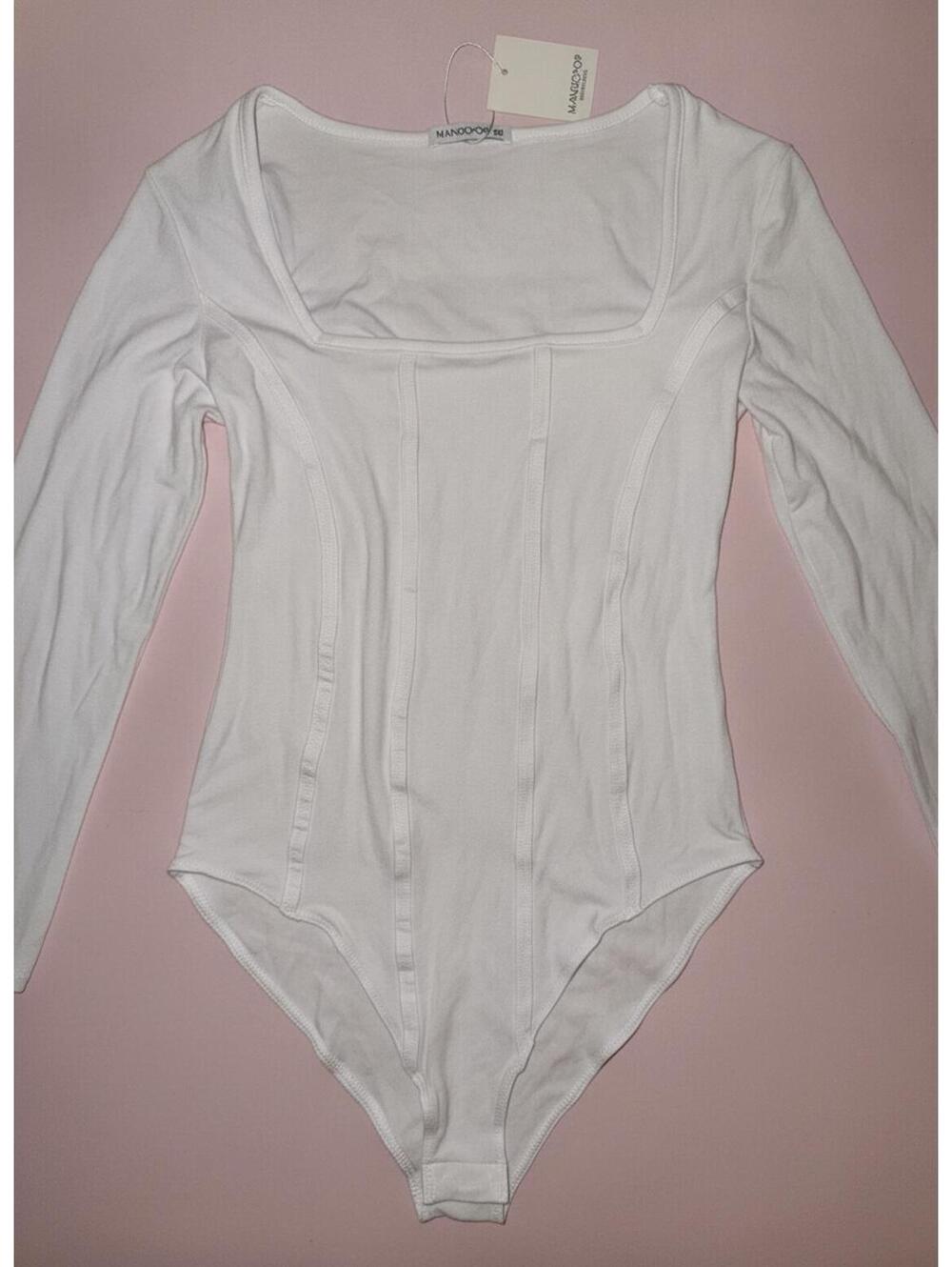 NWT Mangopop White Long Sleeve Bodysuit
